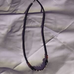 Black Beaded Women's Necklace - Sleek Minimalist Jewelry